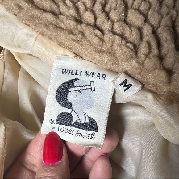 Vintage tan teddy car coat cozy sherpa style trench plush fluffy neutral jacket - Picture 11 of 15